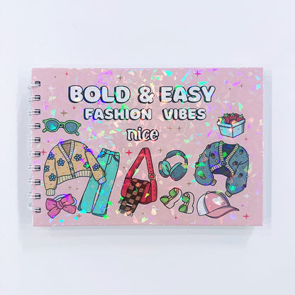 Stress Relief Coloring for Adults, Bold and Easy Fashion Vibes Coloring Book, Stylish Designs for Teens