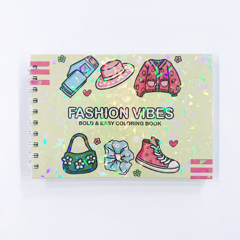 Stress Relief Coloring for Adults, Bold and Easy Fashion Vibes Coloring Book, Stylish Designs for Teens