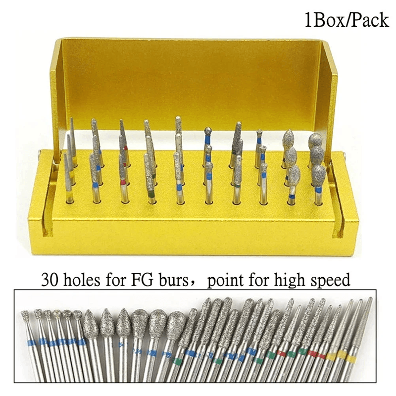 DentPro 30Piece Aluminium Dental Bur Kit 1