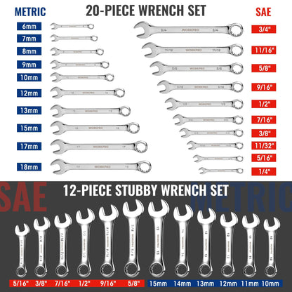 Professional 32 Piece Combination Wrench Set With Organizer 2