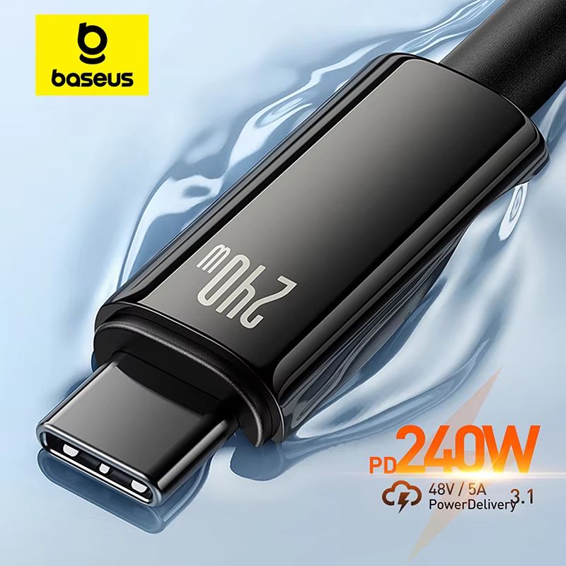 Baseus 240W USB-C SuperCharge Cable – Fast Charging Power Cord for iPhone, MacBook, Samsung & Xiaomi