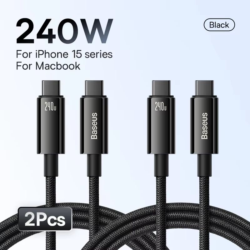 Baseus 240W USBC SuperCharge Cable  Fast Charging Power Cord For IPhone MacBook Samsung  Xiaomi 7
