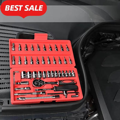 ProMaster 46Piece Socket Wrench  Ratchet Tool Kit  Complete DIY And Auto Repair Set 2