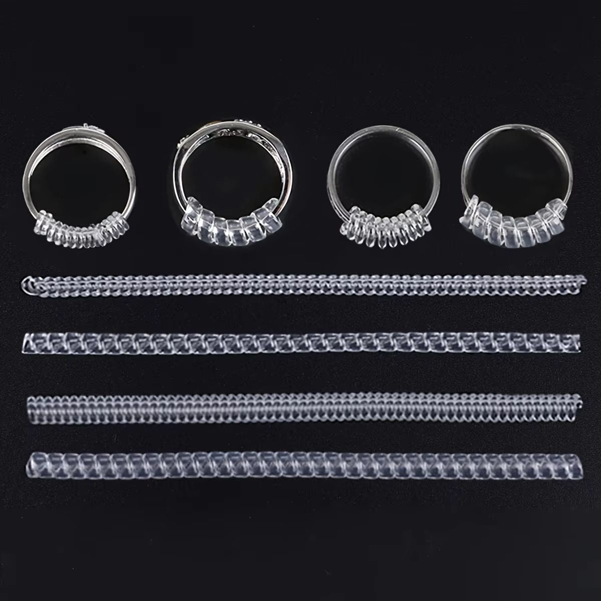 ClearFit Silicone Ring Size Adjuster  4Piece Transparent Ring Resizer Set For Loose Rings 3