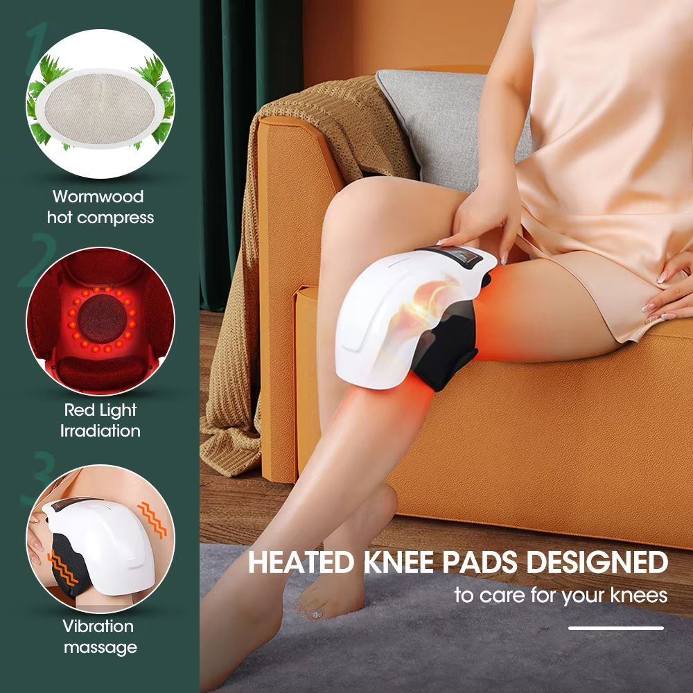 Infrared Knee Pad Electric Massager, Hot Compress Orthopedic Joint Therapy, Rechargeable Muscle Relaxation Machine