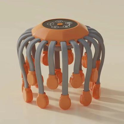 Octopus Scratcher Red Light Vibrator Orange Scalp Massager With 20 Massage Heads For Stress Relief  7
