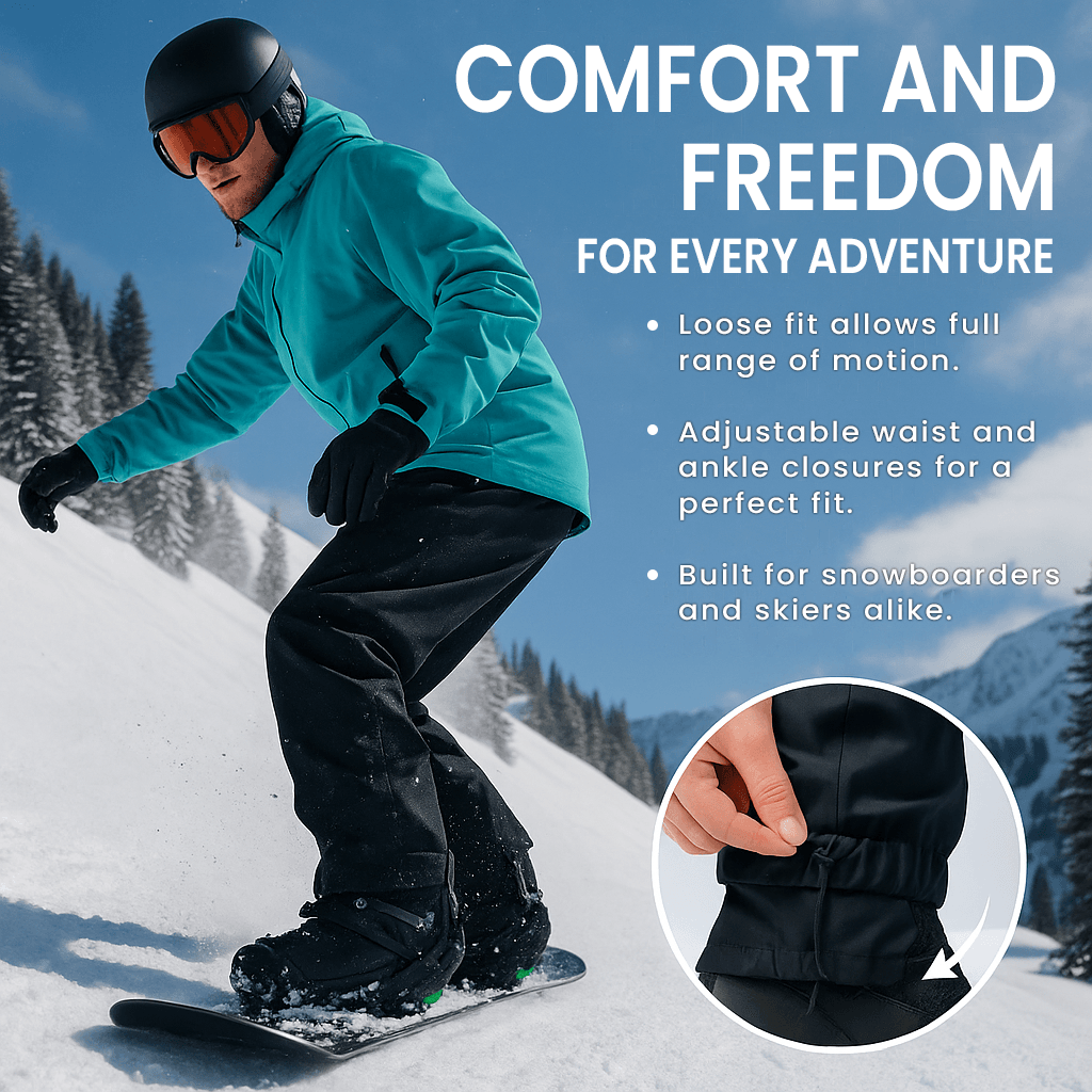 Ski Pants Waterproof Loose Fit For Men Women Wear Resistant Ski Pants Professional Double Board Sin 2