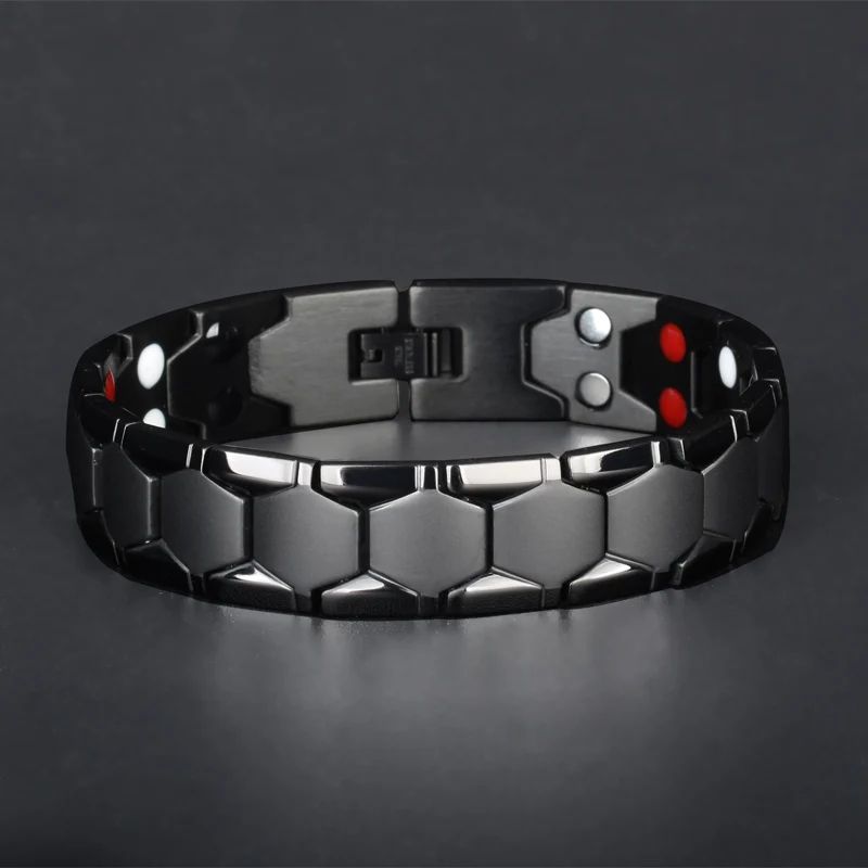 Vintage Copper Magnetic Bracelet For Men Pain Relief Therapy Link Chain With Double Row Magnets 7
