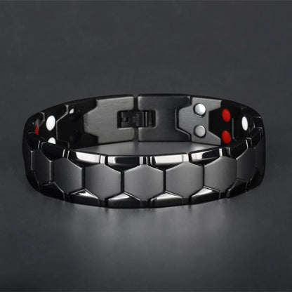 Vintage Copper Magnetic Bracelet For Men Pain Relief Therapy Link Chain With Double Row Magnets 7