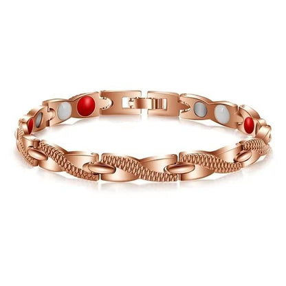 Vintage Copper Magnetic Bracelet For Men Pain Relief Therapy Link Chain With Double Row Magnets 21