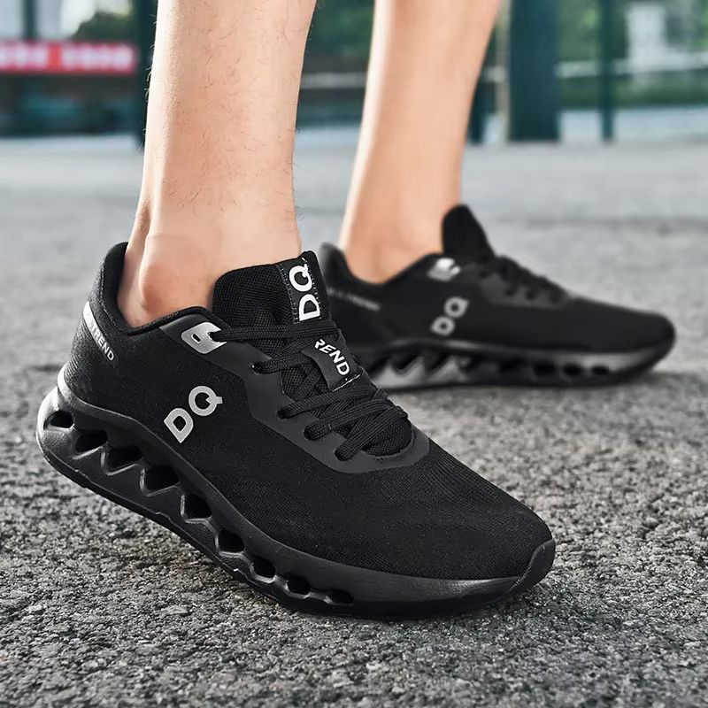 Lightweight Mens Cushioned Running Shoes with Energy Return & Arch Support, Breathable Knit Shock Absorbing Marathon