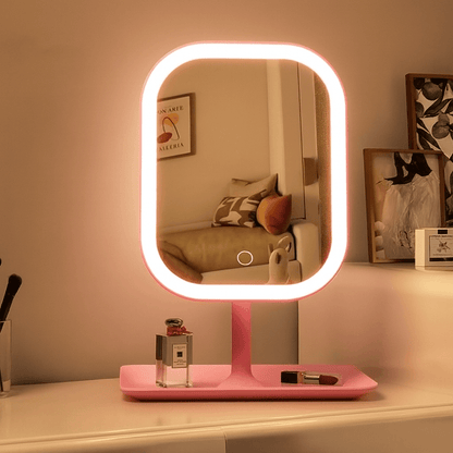 LED Makeup Mirror With Lights  3Color Dimmable Desktop Vanity Mirror With Touch Control 8