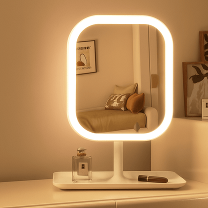 LED Makeup Mirror With Lights  3Color Dimmable Desktop Vanity Mirror With Touch Control 9