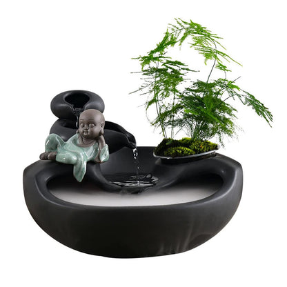 Ceramic Cat Water Fountain  Creative Desktop Waterfall  Indoor Pet Fountain 11