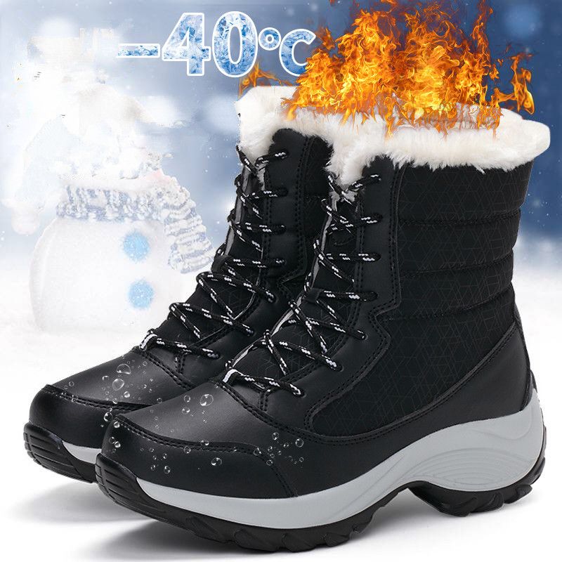 FrostStep Waterproof Womens Winter Platform Boots With Warm Fur Lining 5
