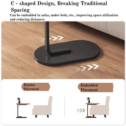 Adjustable Height Modern Laptop Table 360 Rotating CShaped Side Table Perfect For Sofa 8