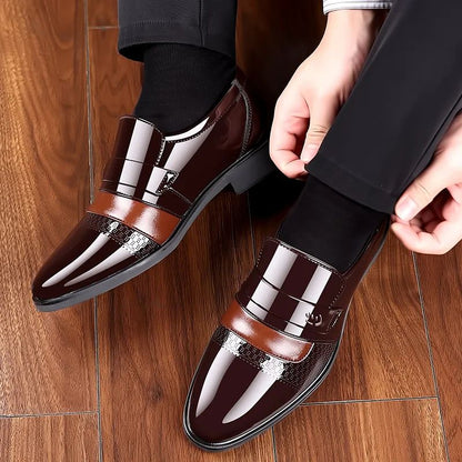 Handcrafted Luxury Mens Leather Shoes, Retro Carved Lace-Up Brogue Oxford Wedding & Office Dress Shoes