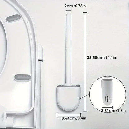 Wall Mounted Silicone Toilet Brush Set With Holder 2