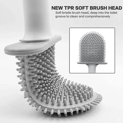 Wall Mounted Silicone Toilet Brush Set With Holder 3