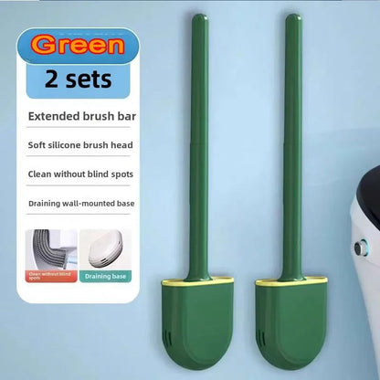 Wall Mounted Silicone Toilet Brush Set With Holder 8