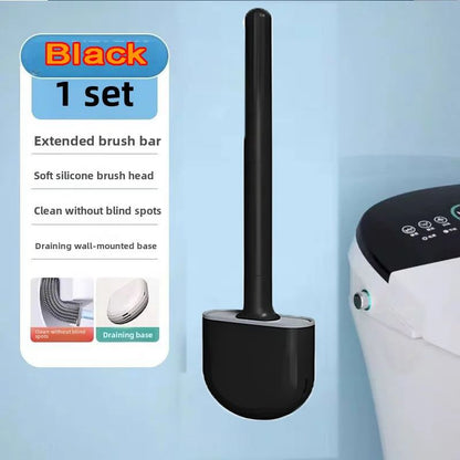 Wall Mounted Silicone Toilet Brush Set With Holder 11