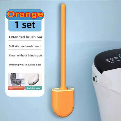 Wall Mounted Silicone Toilet Brush Set With Holder 14