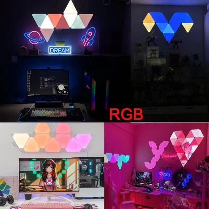 LED Triangle Lamps WIFI Bluetooth USB Smart Wall Light Creative Gaming Bedroom Decor 4