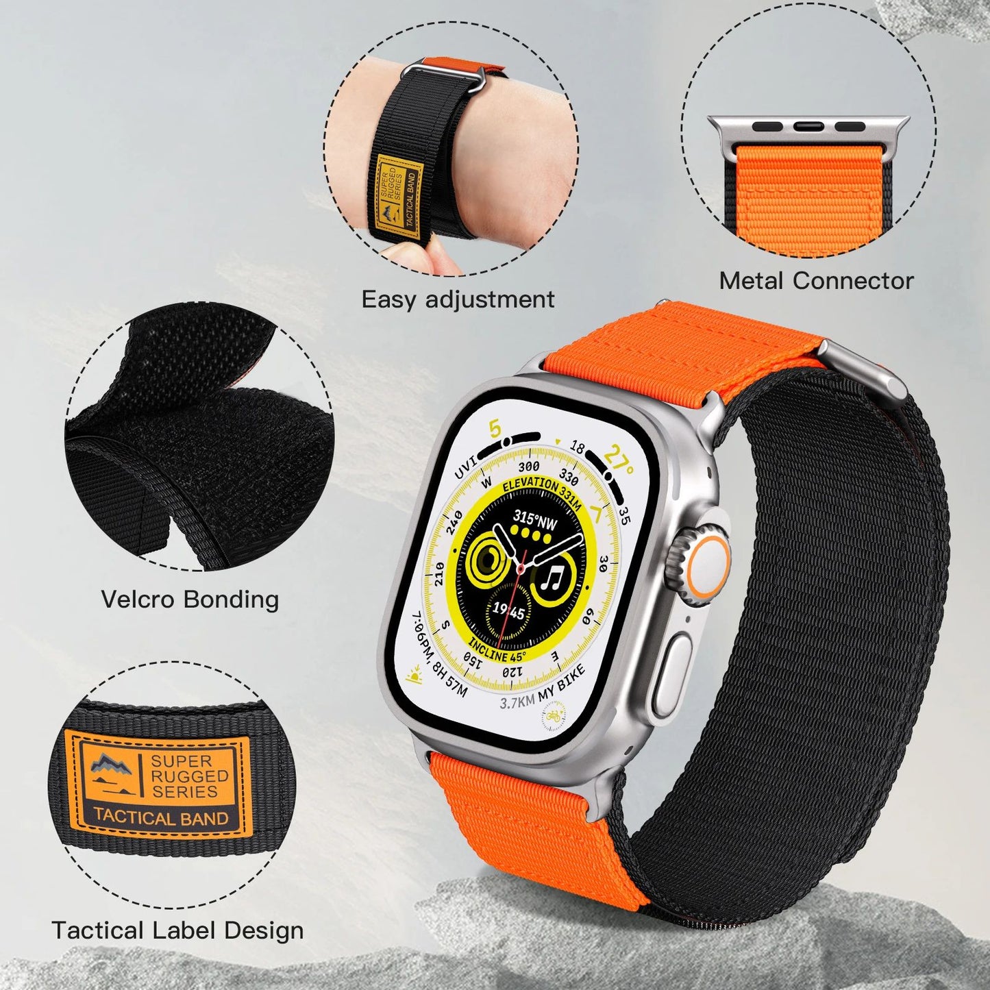 Premium Nylon Sport Strap For Apple Watch 38mm To 49mm Durable Adjustable Band 2