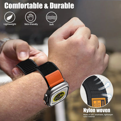 Premium Nylon Sport Strap For Apple Watch 38mm To 49mm Durable Adjustable Band 3