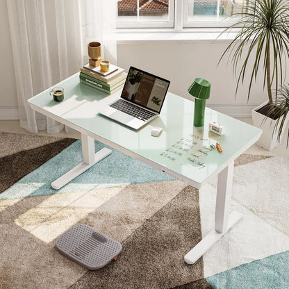 Adjustable Electric Standing Desk 48 X 24 Modern Maple Office Desk With Storage Bag And Headphone H 1