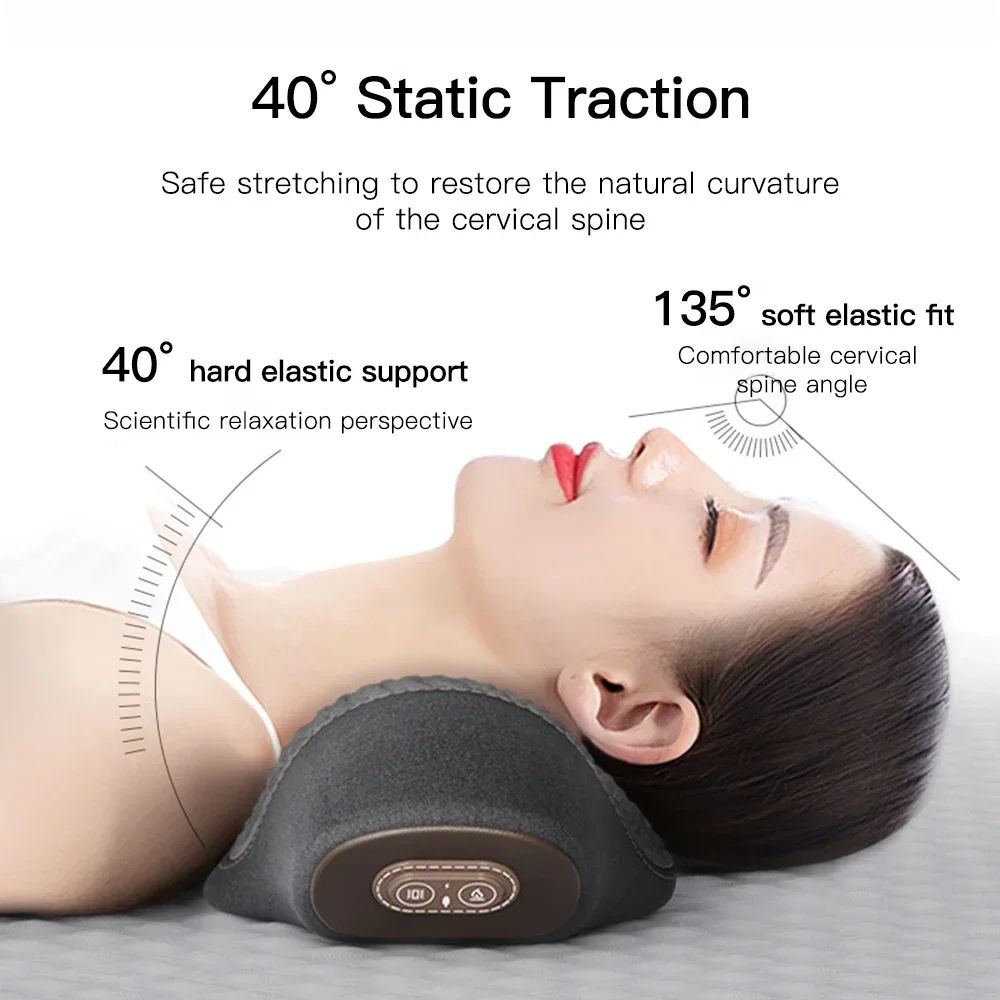 Rechargeable Heated Vibration Neck Massage Pillow For Deep Relaxation 1
