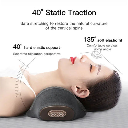 Rechargeable Heated Vibration Neck Massage Pillow For Deep Relaxation 1