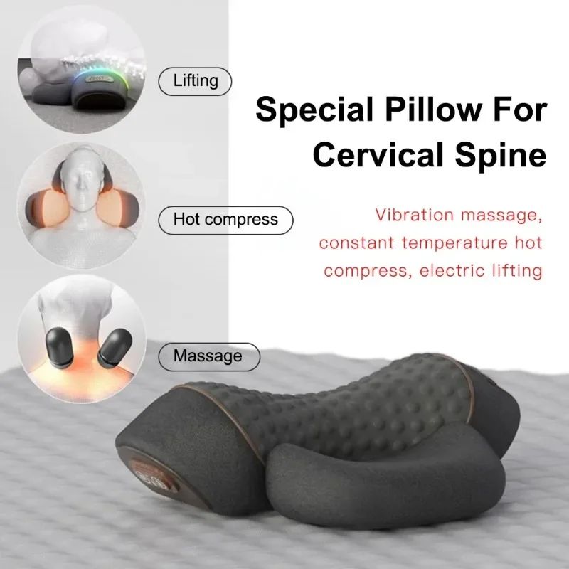 Rechargeable Heated Vibration Neck Massage Pillow For Deep Relaxation 3