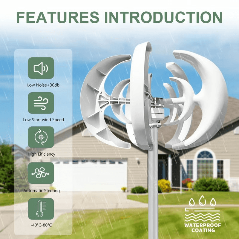 Vertical Wind Turbine Generator With MPPT Controller For Home And Farm Energy 2