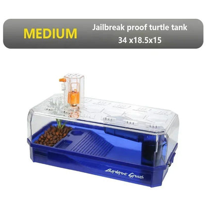 Transparency Turtle Tank House With Basking And Breeding Areas Reptile Habitat 7