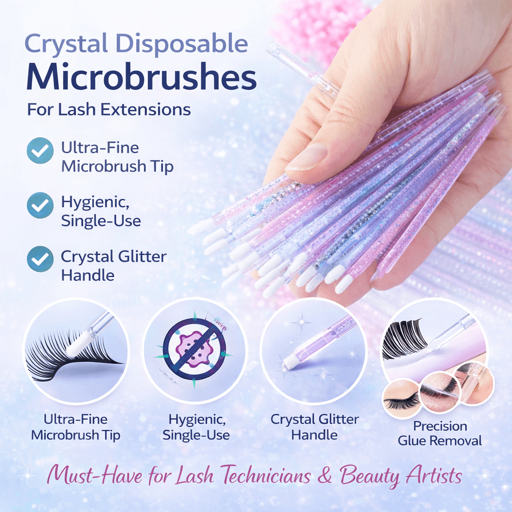 Crystal Disposable Eyelash Brushes  Microbrushes For Precise Lash Extensions SingleUse Tools For Be 1
