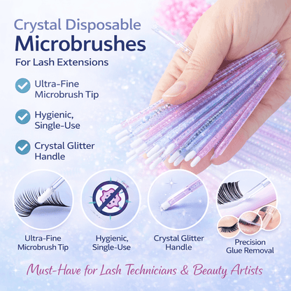 Crystal Disposable Eyelash Brushes  Microbrushes For Precise Lash Extensions SingleUse Tools For Be 1
