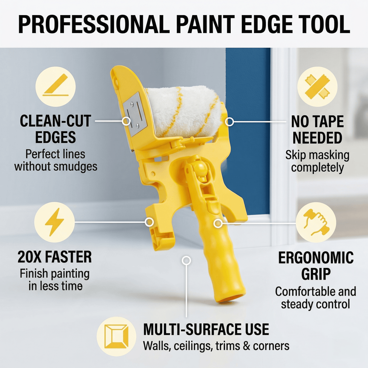 Multifunctional CleanCut Edger Painting Rolling Brush Professional Wall Paint Roller Set For Sharp  1