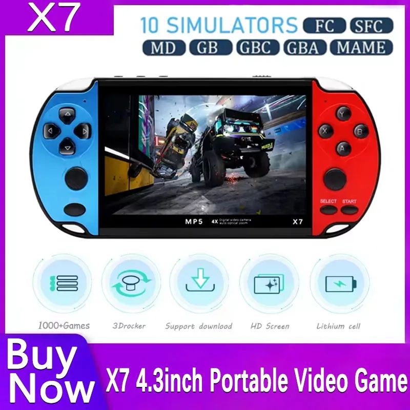Handheld Game Console 4.3 Inch IPS Screen with 10000 Games Built In