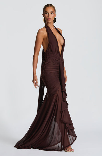 Janessa Maxi Dress Plum Brown