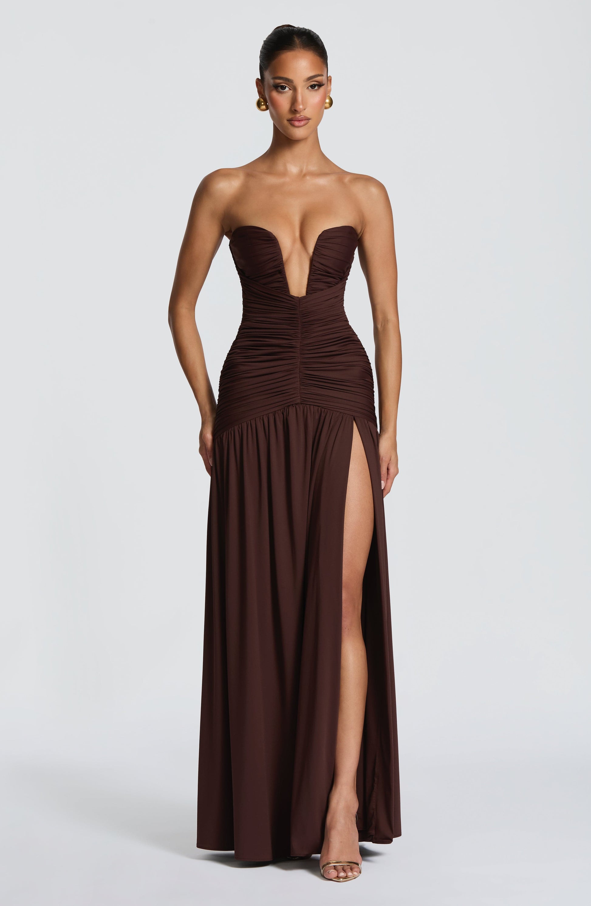 Junia Maxi Dress Plum Brown