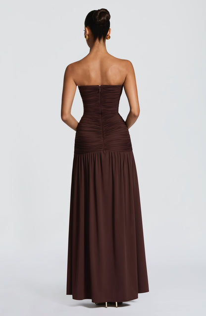Junia Maxi Dress Plum Brown