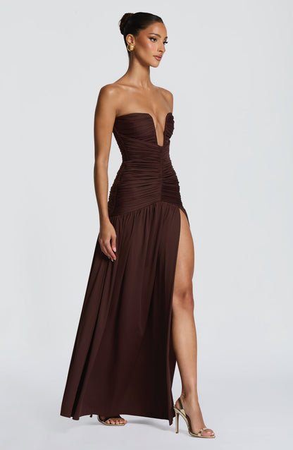 Junia Maxi Dress Plum Brown
