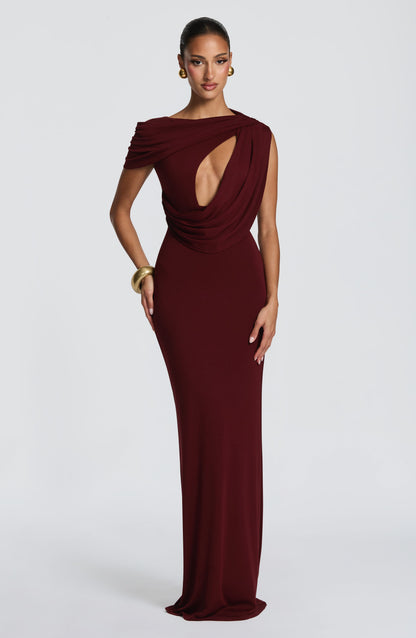 Kalina Maxi Dress Cherry Lacquer