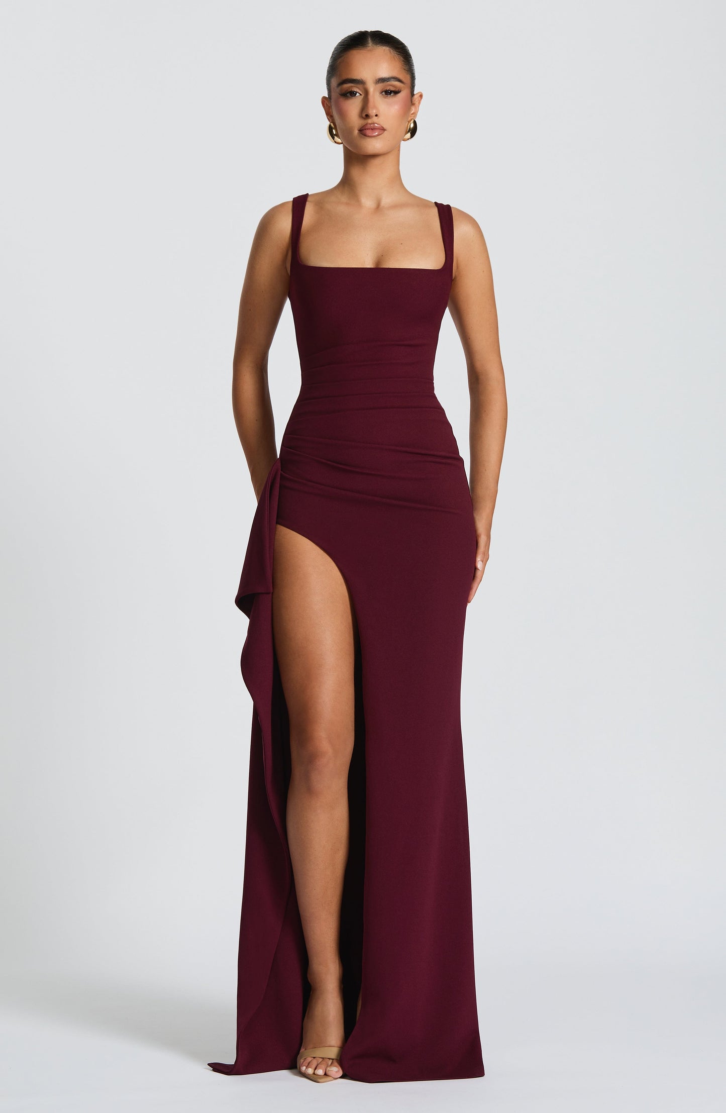 Katana Maxi Dress Cherry Lacquer