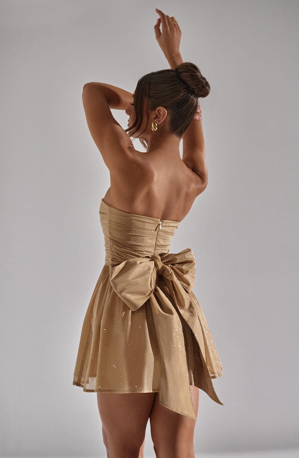 Katrina Mini Dress Gold Sparkle