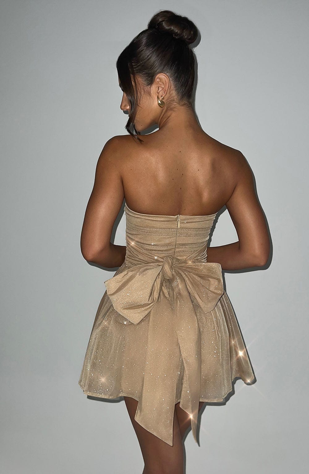 Katrina Mini Dress Gold Sparkle