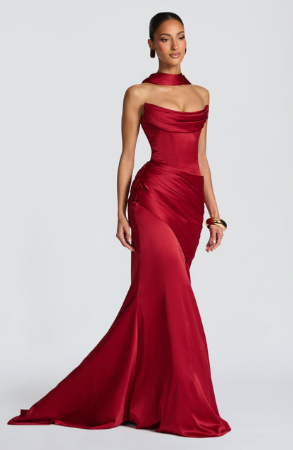 Kensington Maxi Dress Deep Red
