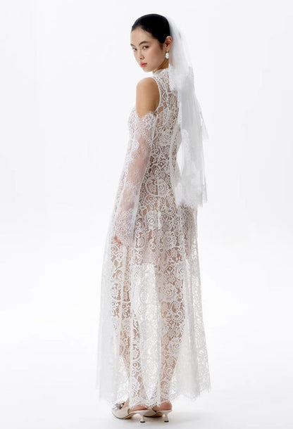 Kinsley Lace Midi Dress White (Version 2)