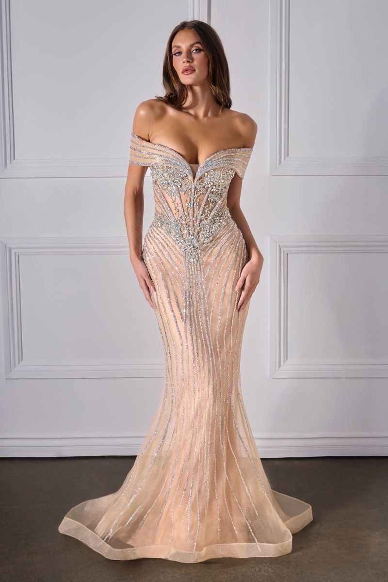 BIANCA GOWN MERMAID BEADED EVENING DRESS